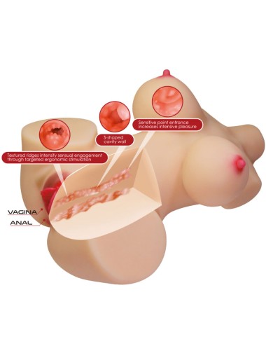 CRAZY BULL - EMMA TORSO FEMMINILE REALISTICO VAGINA E ANALE 4,8 KG