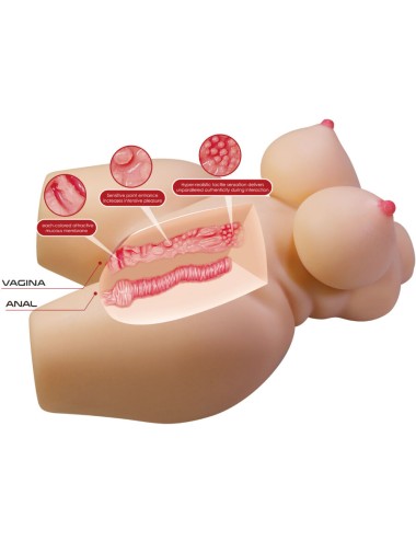 CRAZY BULL - GRACE TORSO FEMMINILE REALISTICO VAGINA E ANALE 7,5 KG