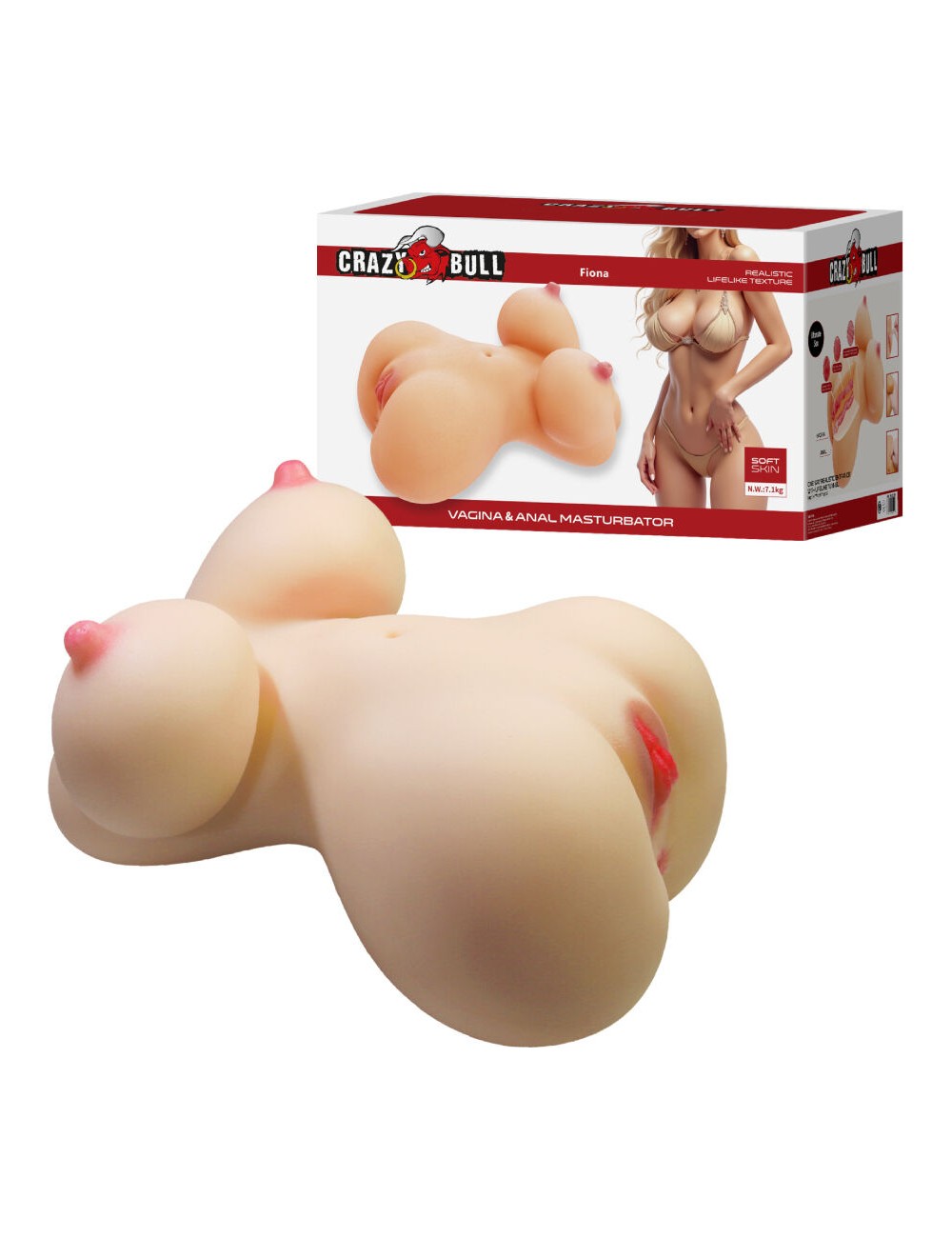 CRAZY BULL - FIONA TORSO FEMMINILE REALISTICO VAGINA E ANALE 7