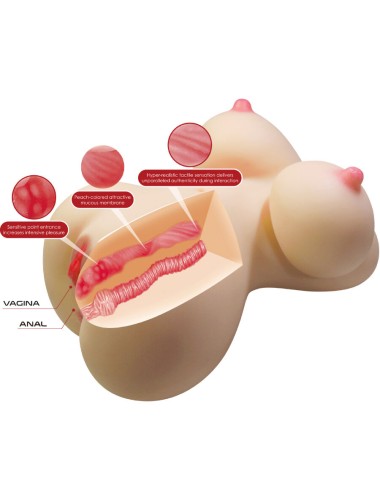 CRAZY BULL - FIONA TORSO FEMMINILE REALISTICO VAGINA E ANALE 7,1 KG