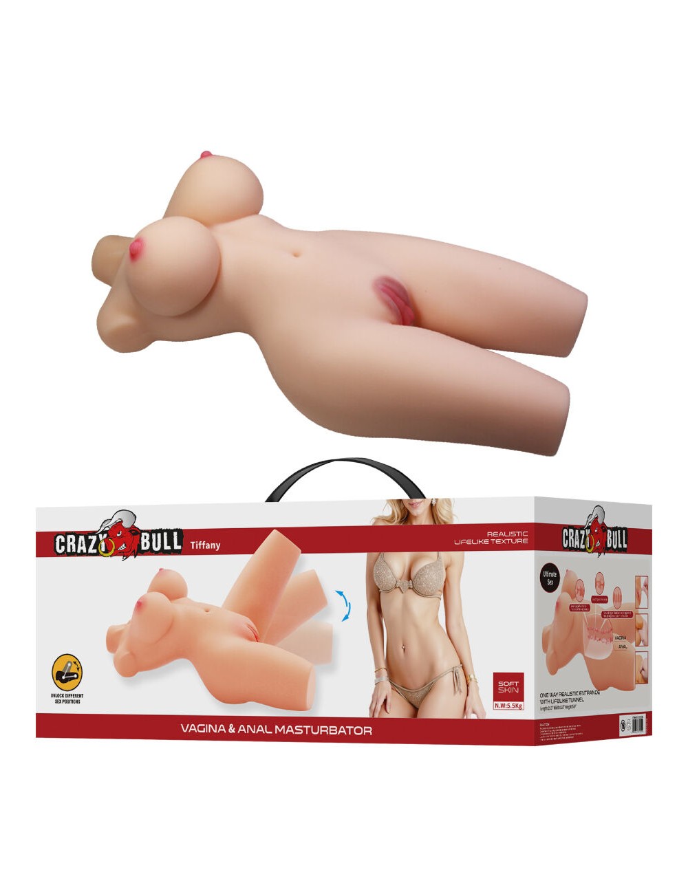 CRAZY BULL - TIFFANY TORSO FEMMINILE REALISTICO VAGINA E ANALE 5