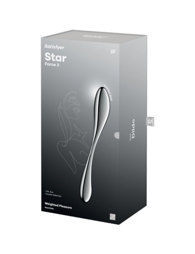 SATISFYER - DILDO A DOPPIA ESTREMITÀ IN ACCIAIO INOX STAR FORCE 3
