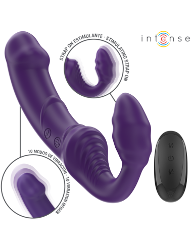 INTENSE - JILL DOPPIO VIBRATORE 20 CM VIOLA TELECOMANDO