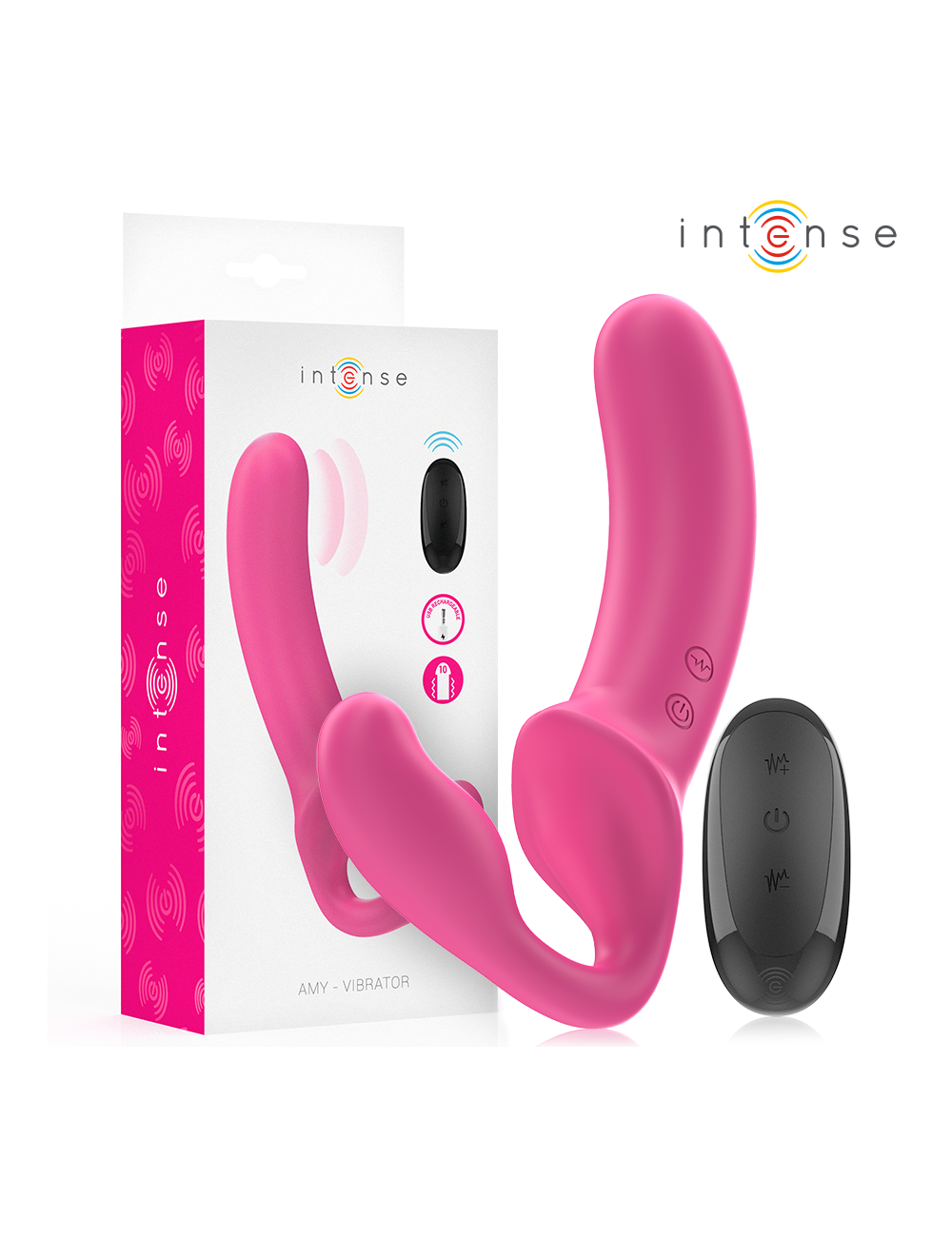 INTENSE - AMY DOPPIO VIBRATORE 20 CM ROSA TELECOMANDO