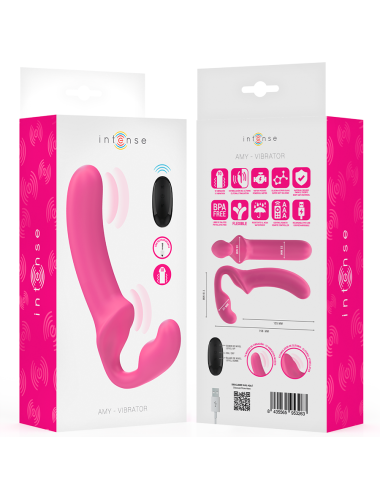 INTENSE - AMY DOPPIO VIBRATORE 20 CM ROSA TELECOMANDO