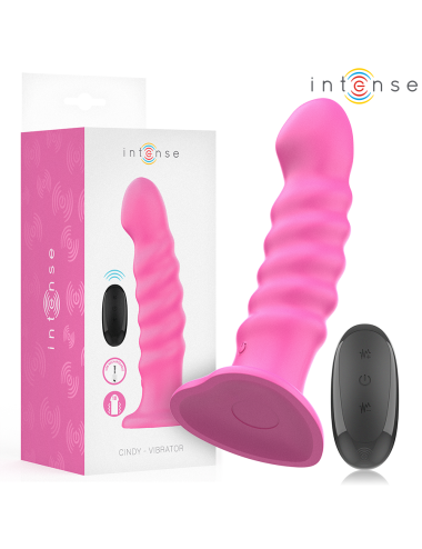 INTENSE - VIBRATORE CINDY TAGLIA L DESIGN A SPIRALE 10 VIBRAZIONI ROSA TELECOMANDO