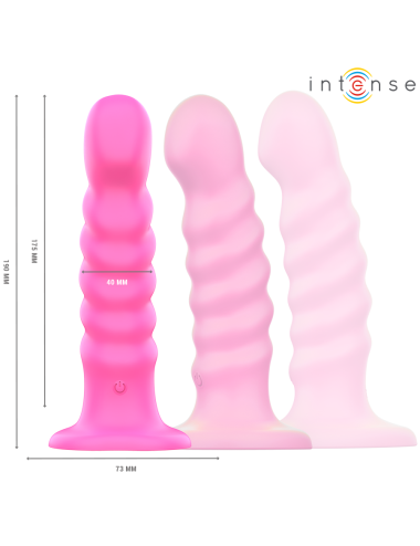 INTENSE - VIBRATORE CINDY TAGLIA L DESIGN A SPIRALE 10 VIBRAZIONI ROSA TELECOMANDO