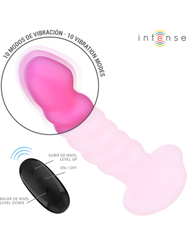 INTENSE - VIBRATORE CINDY TAGLIA L DESIGN A SPIRALE 10 VIBRAZIONI ROSA TELECOMANDO