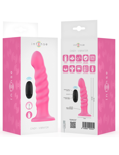 INTENSE - VIBRATORE CINDY TAGLIA L DESIGN A SPIRALE 10 VIBRAZIONI ROSA TELECOMANDO