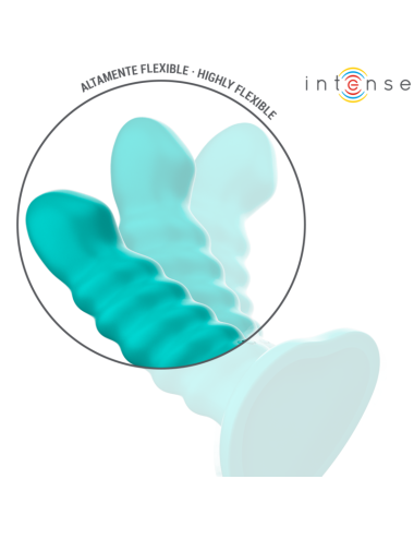 INTENSE - VIBRATORE BUFFY TAGLIA S DESIGN A SPIRALE 10 VIBRAZIONI TELECOMANDO BLU