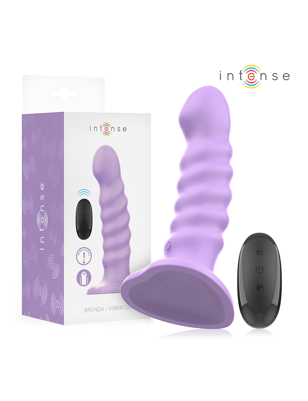 INTENSE - BRENDA VIBRATORE TAGLIA M DESIGN A SPIRALE 10 VIBRAZIONI TELECOMANDO VIOLA