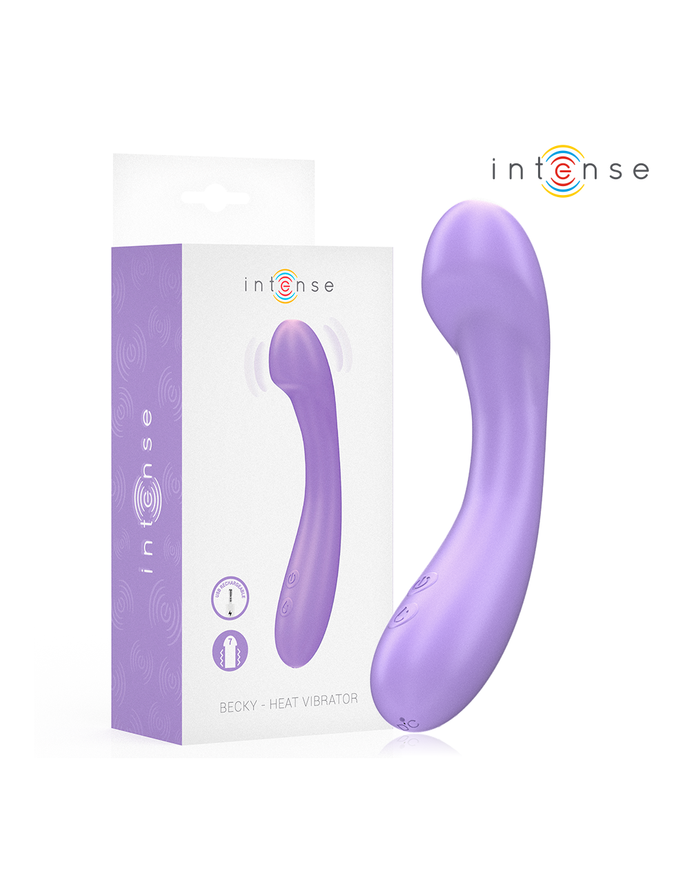 INTENSE - VIBRATORE BECKY 19 CM RISCALDABILE 7 VIBRAZIONI VIOLA
