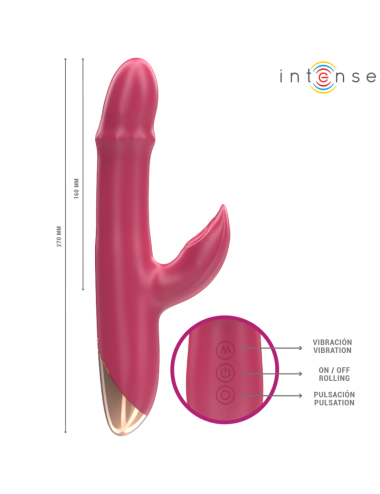 INTENSE - CHLOE VIBRATORE MULTIFUNZIONE 3 IN 1 ROSSO