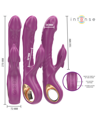 INTENSE - VIBRATORE MULTIFUNZIONE HALLE CON LINGUA STIMOLANTE A DELFINO VIOLA