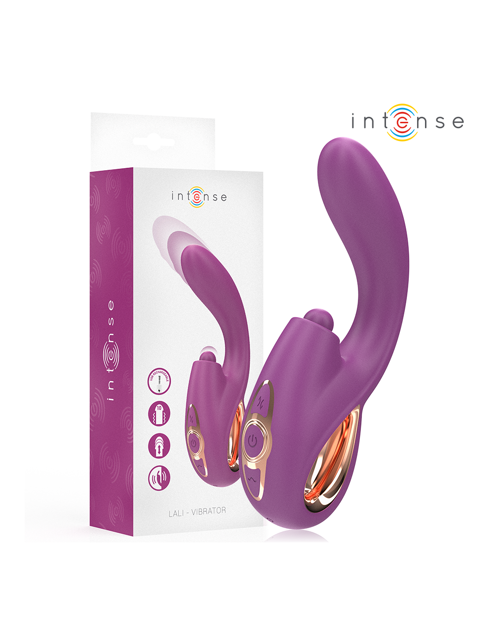 INTENSE - LALI VIBRATORE MULTIFUNZIONE PUNTO G TAPPING & THRUST & VIBRATION VIOLA