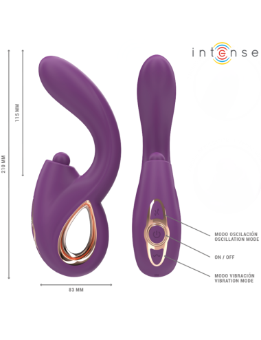 INTENSE - LALI VIBRATORE MULTIFUNZIONE PUNTO G TAPPING & THRUST & VIBRATION VIOLA