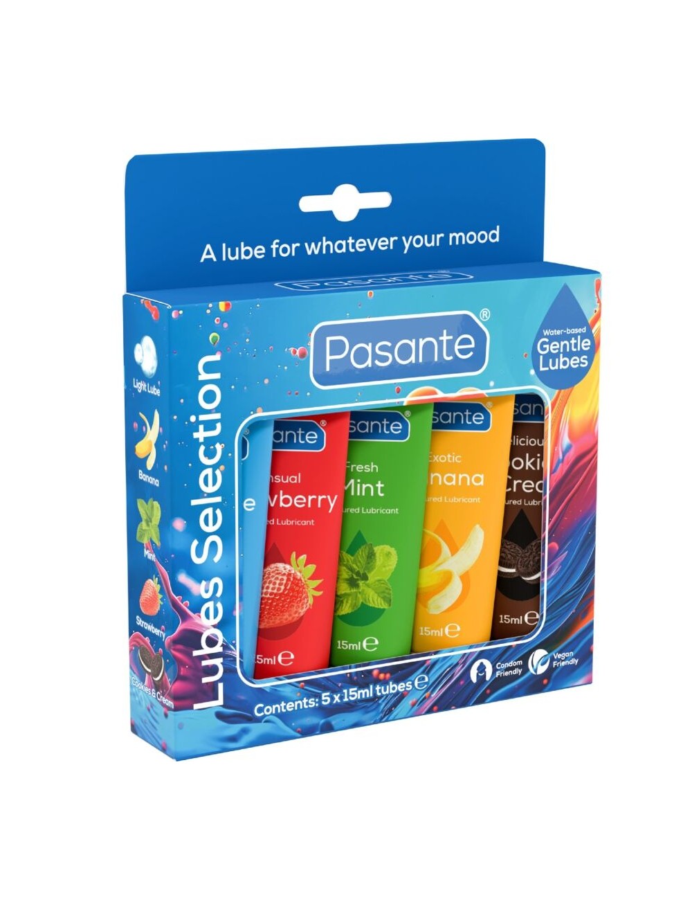 PASANTE - CONFEZIONE LUBRIFICANTI AROMI ASSORTITI 5 UNITÀ X 15 ML