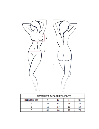 PASSION - INTIMARI REGGISENO + SLIP COMPLETO NERO S/M