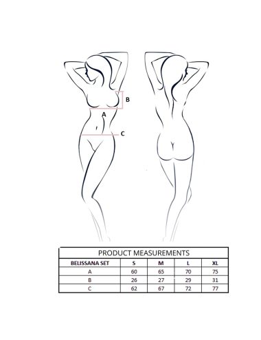 PASSION - BELISSANA REGGISENO + PERIZOMA BORDEAUX L/XL