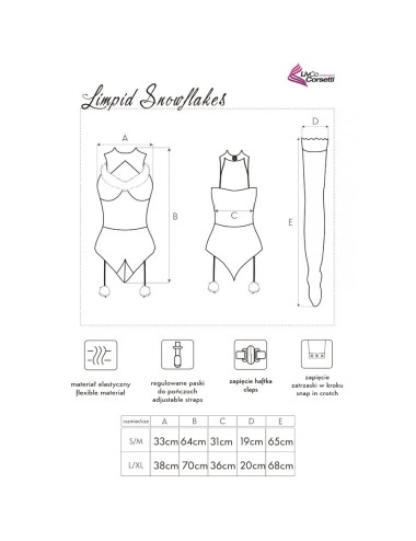 LIVCO CORSETTI FASHION - LIMPID SNOWFLAKES LC 90604 BODY + CALZE + CERCHIETTO NATALIZIO L/XL