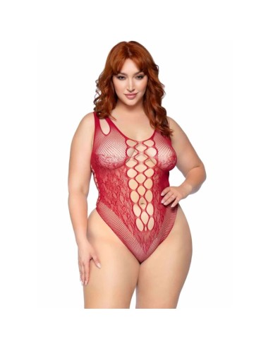 LEG AVENUE - 81641X BODY SENZA CUCITURE BORDEAUX TAGLIA 1X/2X