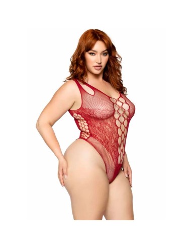 LEG AVENUE - 81641X BODY SENZA CUCITURE BORDEAUX TAGLIA 1X/2X