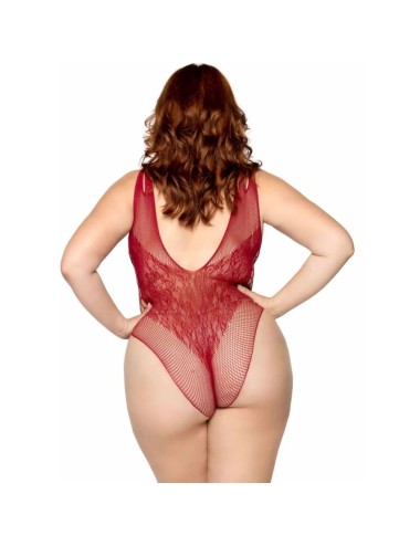 LEG AVENUE - 81641X BODY SENZA CUCITURE BORDEAUX TAGLIA 1X/2X