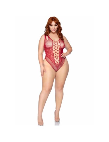 LEG AVENUE - 81641X BODY SENZA CUCITURE BORDEAUX TAGLIA 1X/2X