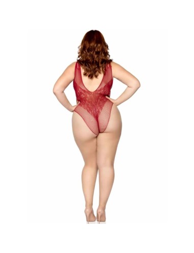 LEG AVENUE - 81641X BODY SENZA CUCITURE BORDEAUX TAGLIA 1X/2X