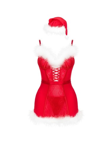 LIVCO CORSETTI FASHION - AGETHE LC 90607 CHEMISE + PERIZOMA + CAPPELLO DI NATALE L/XL