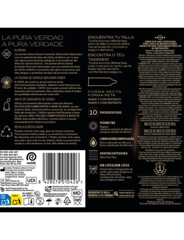 DUREX - TOTAL CONNECTION XL ULTRA FINE PLUS SENZA LATTICE 10 UNITÀ