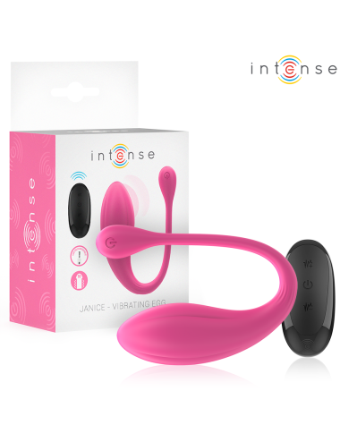 INTENSE - JANICE U VIBRATORE DOPPIA STIMOLAZIONE 10 VIBRAZIONI ROSA TELECOMANDO