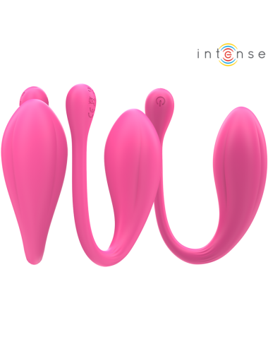 INTENSE - JANICE U VIBRATORE DOPPIA STIMOLAZIONE 10 VIBRAZIONI ROSA TELECOMANDO