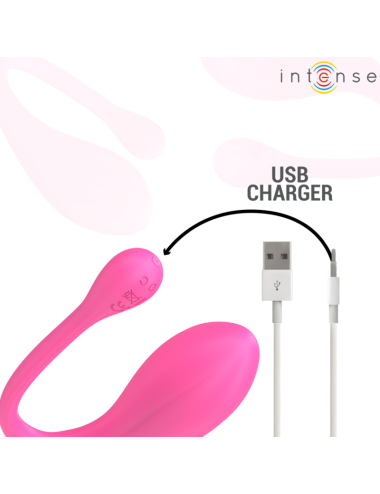 INTENSE - JANICE U VIBRATORE DOPPIA STIMOLAZIONE 10 VIBRAZIONI ROSA TELECOMANDO