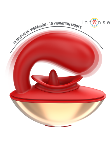 INTENSE - VIBRATORE E STIMOLATORE MARIAH A FORMA DI U 10 VIBRAZIONI ROSSO
