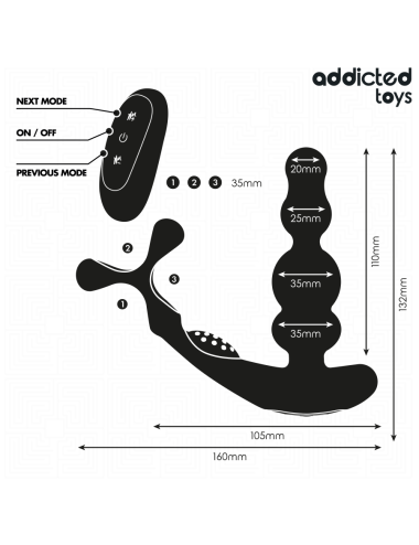 ADDICTED TOYS - MASSAGGIATORE PROSTATICO ROTANTE CON TELECOMANDO