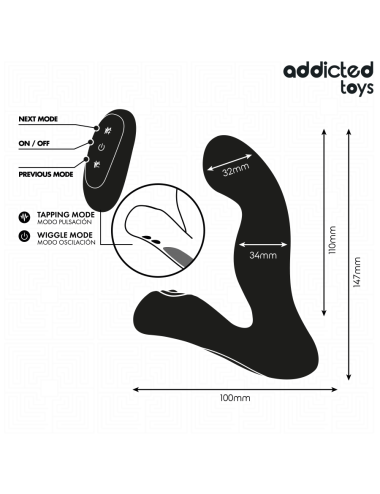 ADDICTED TOYS - MASSAGGIATORE PROSTATICO OSCILLANTE CON TELECOMANDO IN MODALITÀ PULSAZIONE