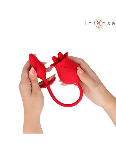 INTENSE - MELANIE STIMOLATORE DOPPIO PER CLITORIDE CON LINGUA A ZIGZAG