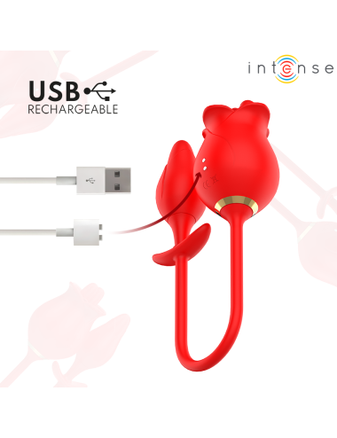 INTENSE - MELANIE STIMOLATORE DOPPIO PER CLITORIDE CON LINGUA A ZIGZAG