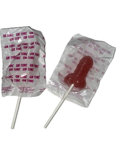 DIABLO GOLOSO - 1 LECCA-LECCA A FORMA DI PENE GIN TONIC GUSTO FRAGOLA 10% ALCOOL