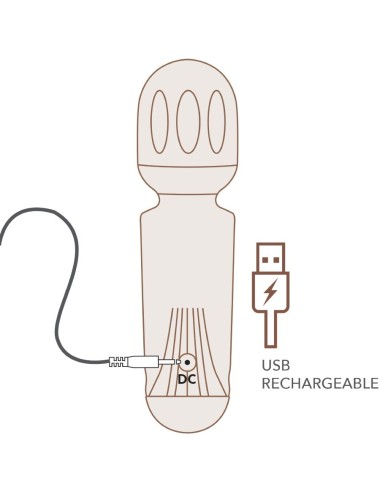 ROCKS-OFF - MINI BACCHETTA RICARICABILE 16 FUNZIONI TULIPANO NERO