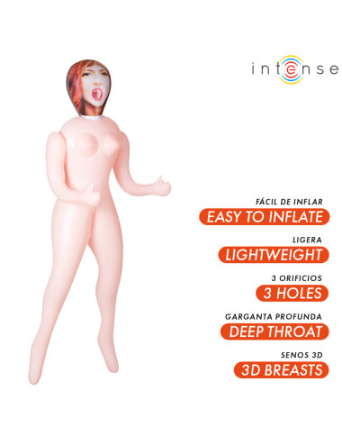 INTENSE DOLLS - SCARLETT BAMBOLA GONFIABILE CON TRE ORIFIZI