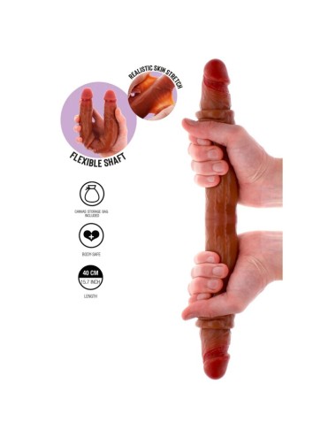 GET REAL - DILDO IN SILICONE A DOPPIA ESTREMITÀ CARAMELLO 40 CM