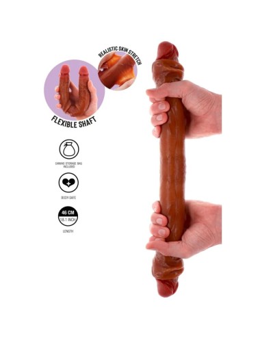 GET REAL - DILDO IN SILICONE A DOPPIA ESTREMITÀ CARAMELLO 46 CM