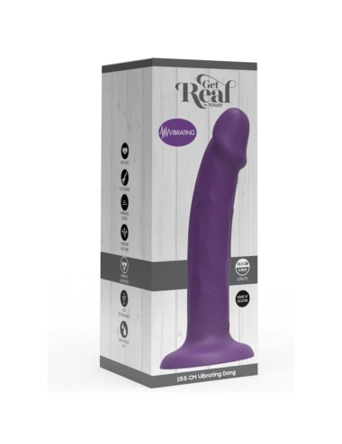 GET REAL - DILDO VIBRANTE IN SILICONE REALISTICO VIOLA 19,5 CM