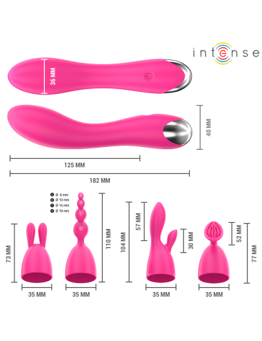 INTENSE - CHER VIBRATORE CON TESTINE INTERCAMBIABILI