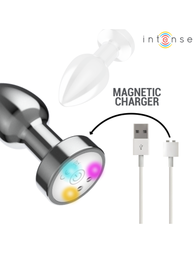 INTENSE - PLUG ANALE VIBRANTE IN METALLO CON LUCI LED E TELECOMANDO - TAGLIA S