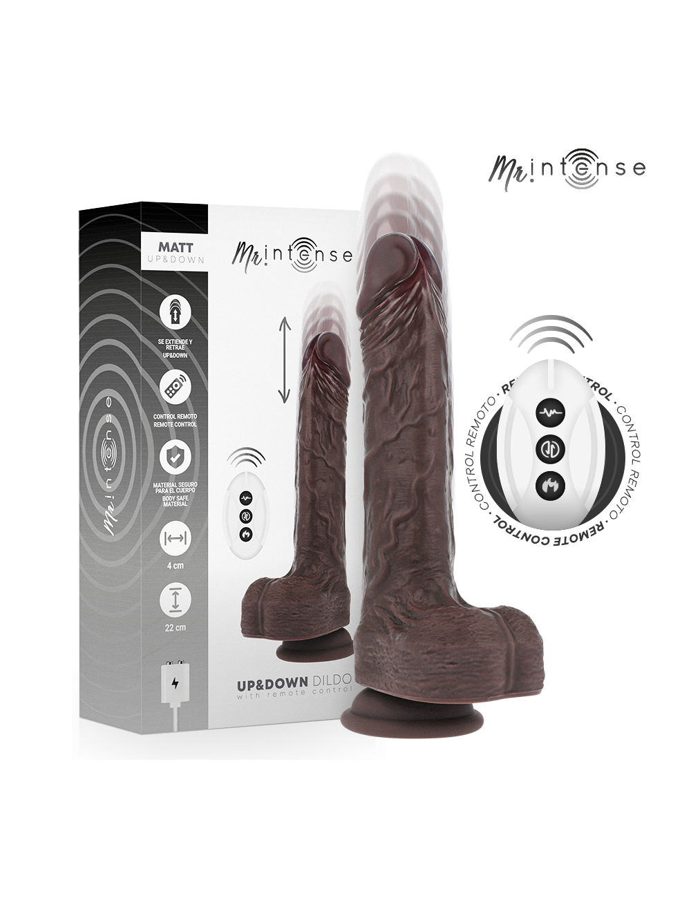 MR INTENSE - MATT REALISTICO MULTIFUNZIONE CON VIBRAZIONE SU E GIÙ TELECOMANDO 22 CM -O- 4 CM