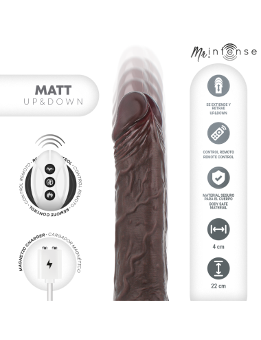 MR INTENSE - MATT REALISTICO MULTIFUNZIONE CON VIBRAZIONE SU E GIÙ TELECOMANDO 22 CM -O- 4 CM