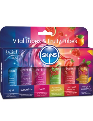 SKINS - KIT LUBRIFICANTI VITALI E FRUTTATI 6 x 12 ML